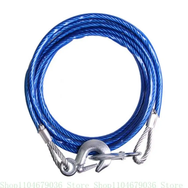 

4m/5m Trailer Rope Tow Rope with Hook Heavy Duty Tow Cable Winch Strap Load Capacity 3/5/7 Ton for Vehicle Recovery