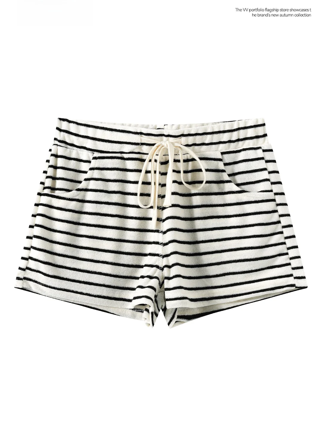 Korean Style Student Stripe Pattern High Waist Straight Leg Short Pants Women's Outerwear Base Layer Slimming Autumn Pants