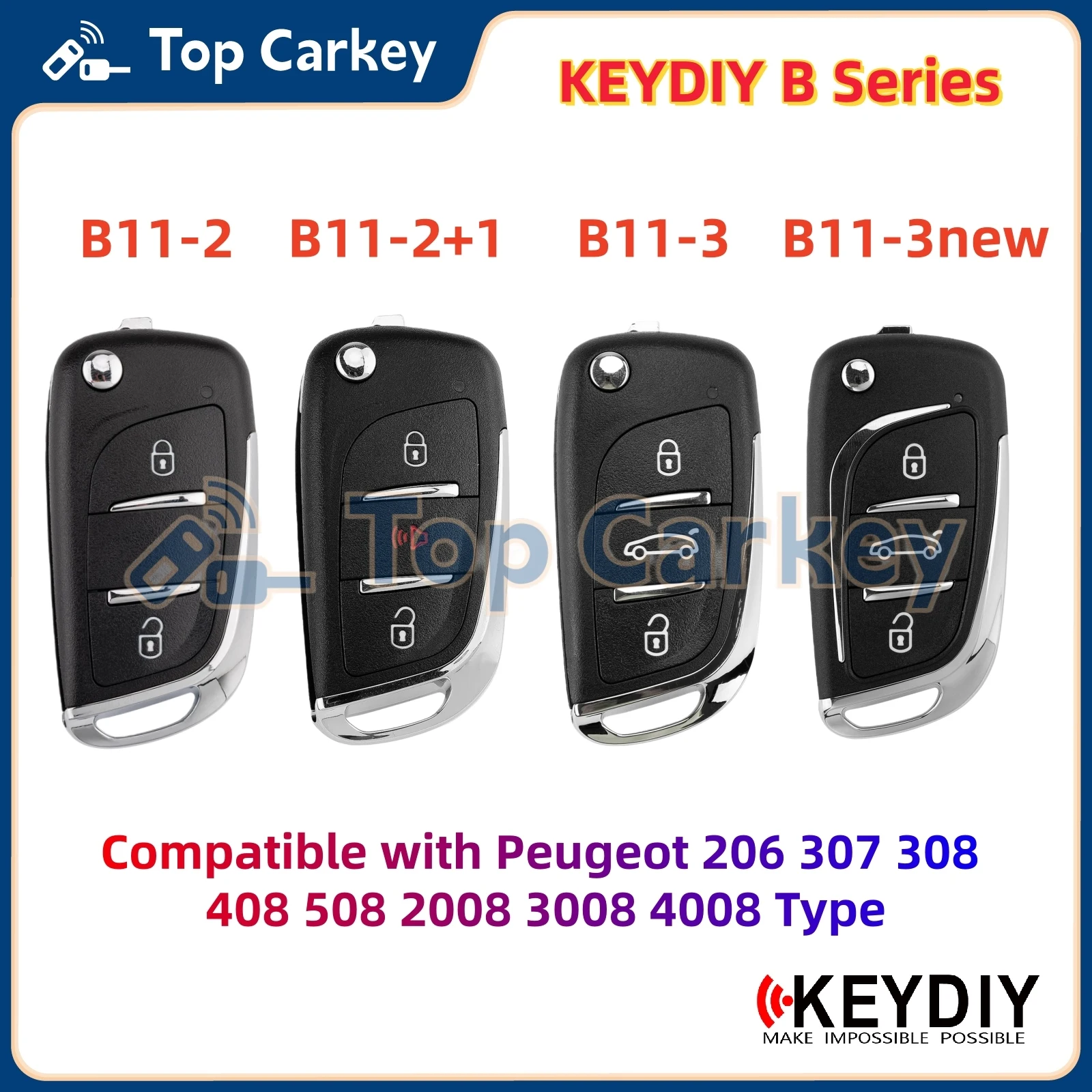 

Универсальный ключ-пульт KEYDIY KD B11-2 B11-2+1 B11-3, совместимый с Peugeot 206, 307, 308, 408, 508, 2008, 3008, 4008