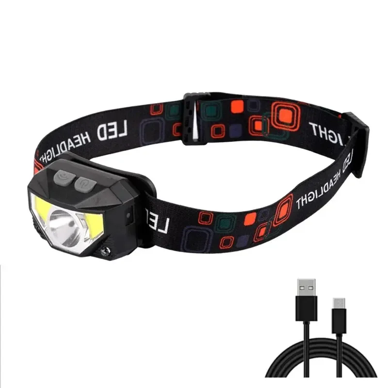 1200LM 8 Mode Motion Sensor Bright LED Rechargeable Waterproof Headlamp with White Red Light for Outdoor Camping Running Cycling