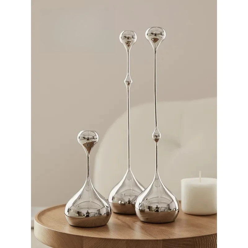 Nordic Romantic Light Luxury Metal Candlestick Holder Dinner Table Home Decor Wedding Gift Centerpiece