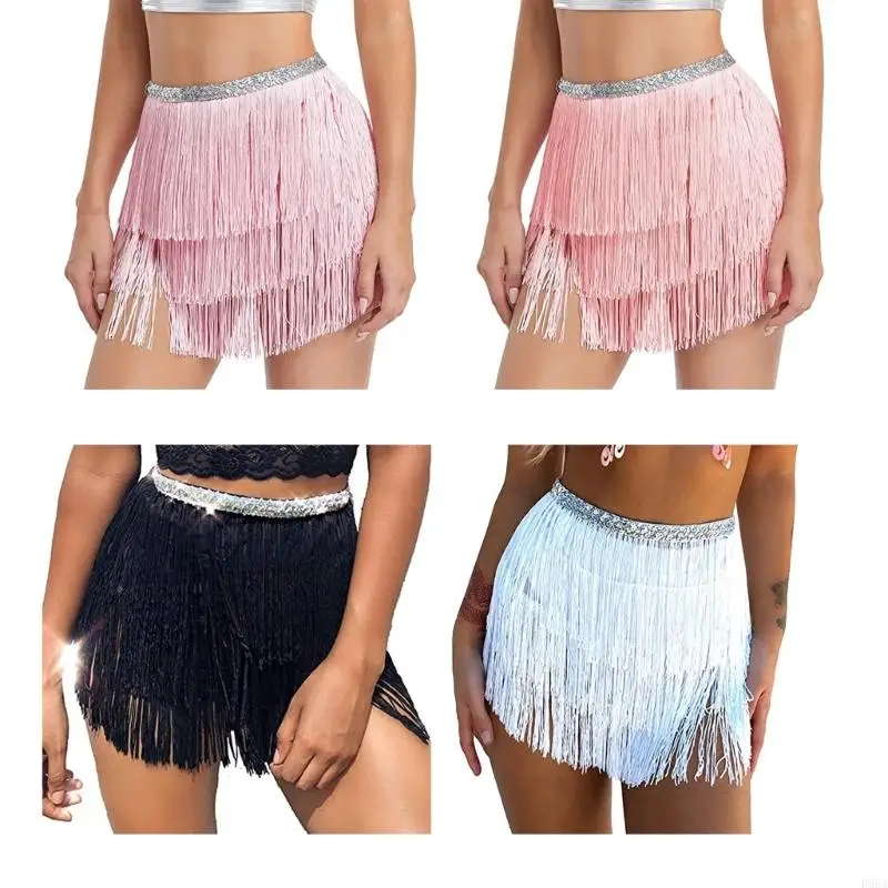 

P88A Beach Belly Skirt Tassel Fringe Hip Scarf Waist Chain Belt Party Costume