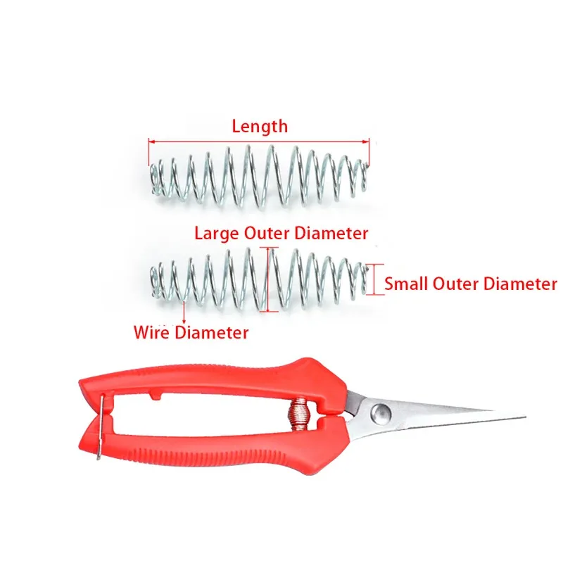 Takkenschaarveer Compressie Drumveer Verenstaal Nikkel Zinkdeel Draaddiameter 0,9/1/1,2 mm Lengte 32-54 mm