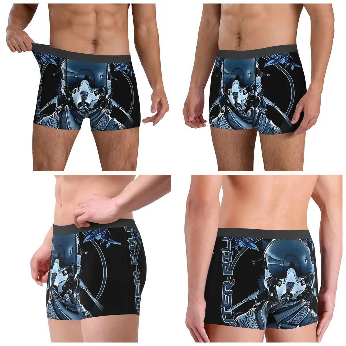 Трусы-боксеры, шорты, шлем для пилота-истребителя, Air Force F4, трусики Phantom, мужское вентилируемое нижнее белье для Homme, мужской подарок бойфренду
