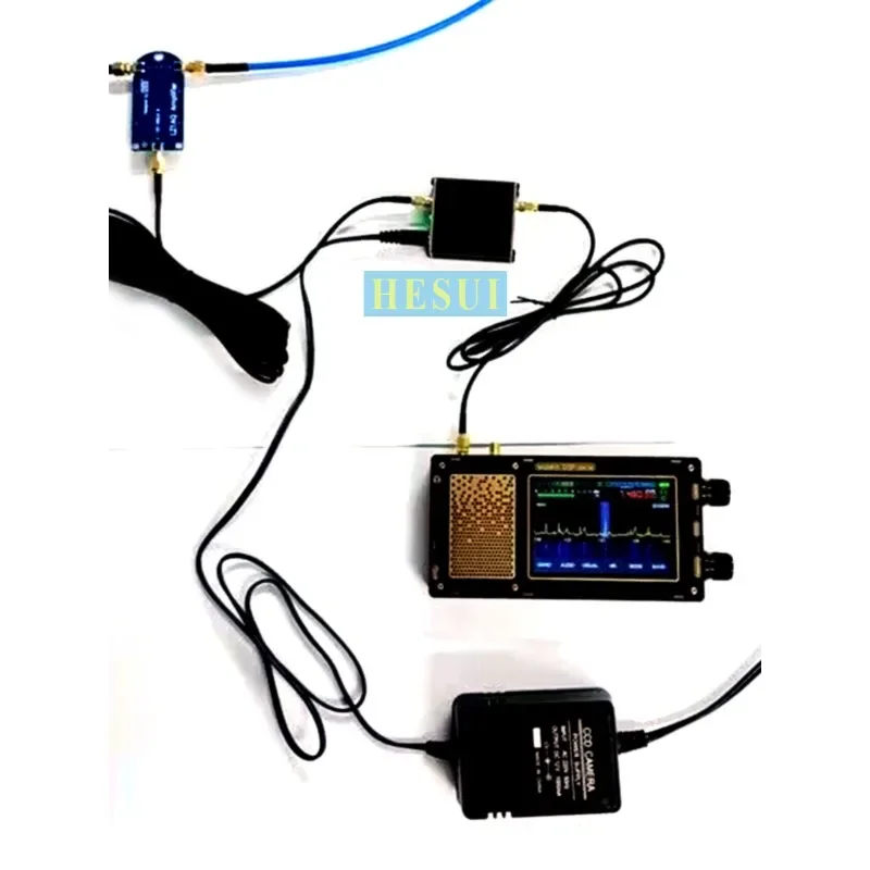 هوائي حلقة صغيرة قصيرة الموجة 50K-500MHz حلقة كاملة النطاق الاستقبال النشط HF AM FM VHF UHF SDR