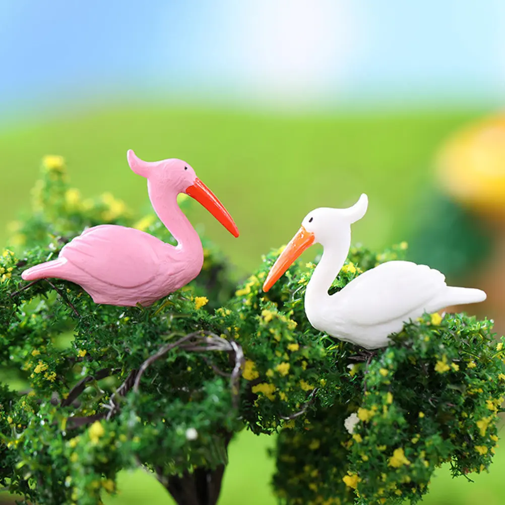 12Pcs Elegant Flamingo Decoration Set Premium Material Lifelike Mood Boosting for Potted Plants Small Garden Landscape Home