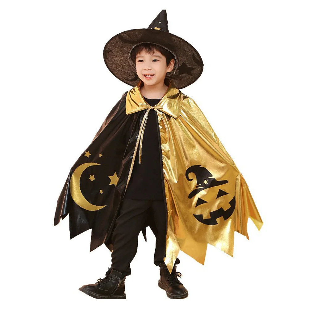 Kids Wizard Cosplay Costume outfit Halloween Carnival Suit Fantasy Role Play copricapo carnevale vestiti mantello cappello accessori