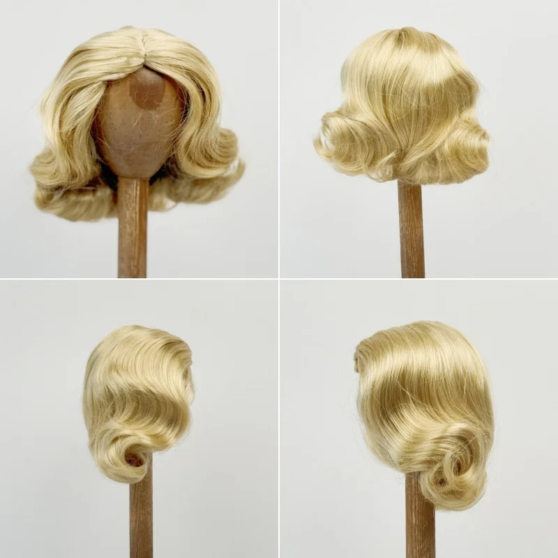 

JD338 4-5 "6" 6-7" 7-8 "8-9" 9-10 "Ретро Монро волна синтетические мохеровые куклы парики 1/8 1/61/4 1/3 MSD SD DOD Blythes BJD волосы