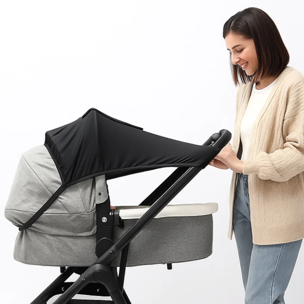 

Extended Baby Stroller Sunshade Cover Sunscreen Breathable Baby Pram Canopy Waterproof Anti-UV Pushchair Visor