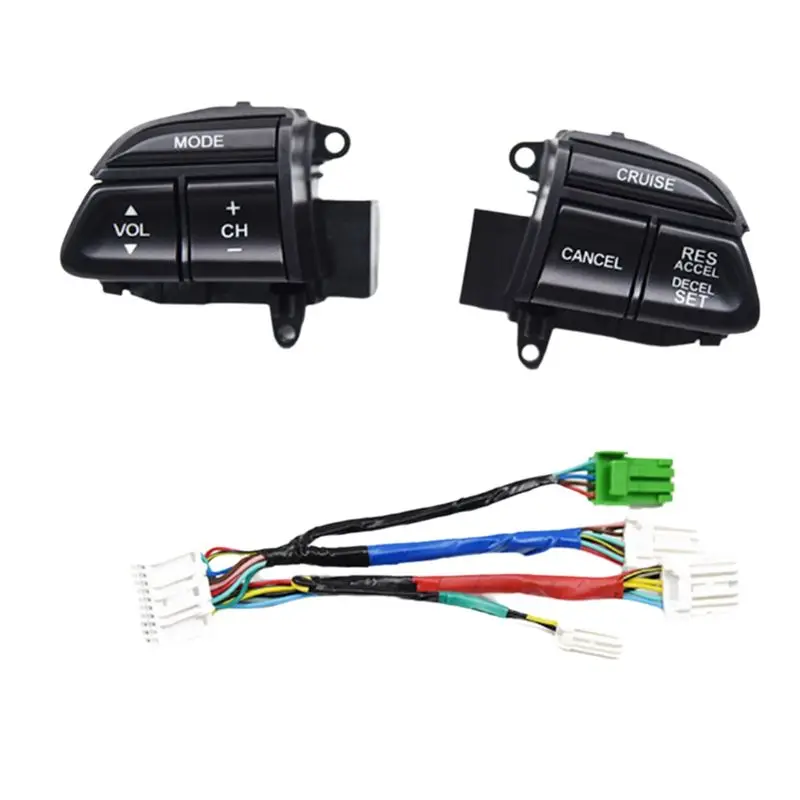 

Precise Car Steering Wheel Audio Control Button Cruise Control Switch With Wiring Harness For Honda Accord 2008-2012