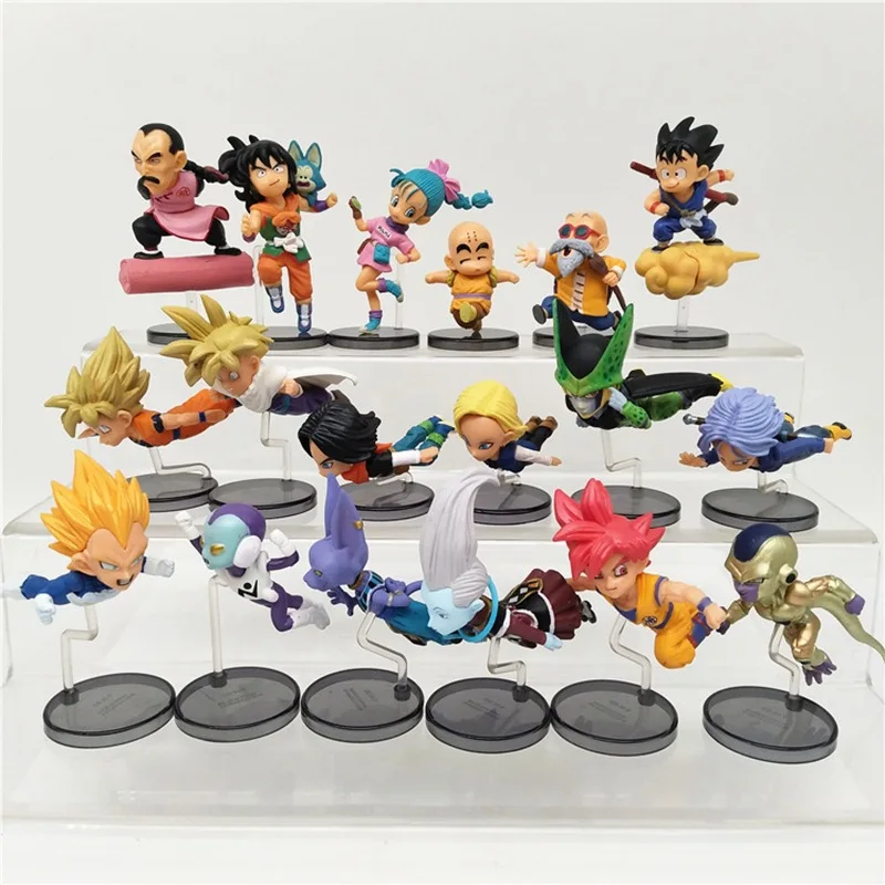 Dragon Ball WCF 30th Anniversary Flying Running Flight Mini Figure Boxed Goku Super Saiyan Buu Frieza Beerus 8cm Figurine