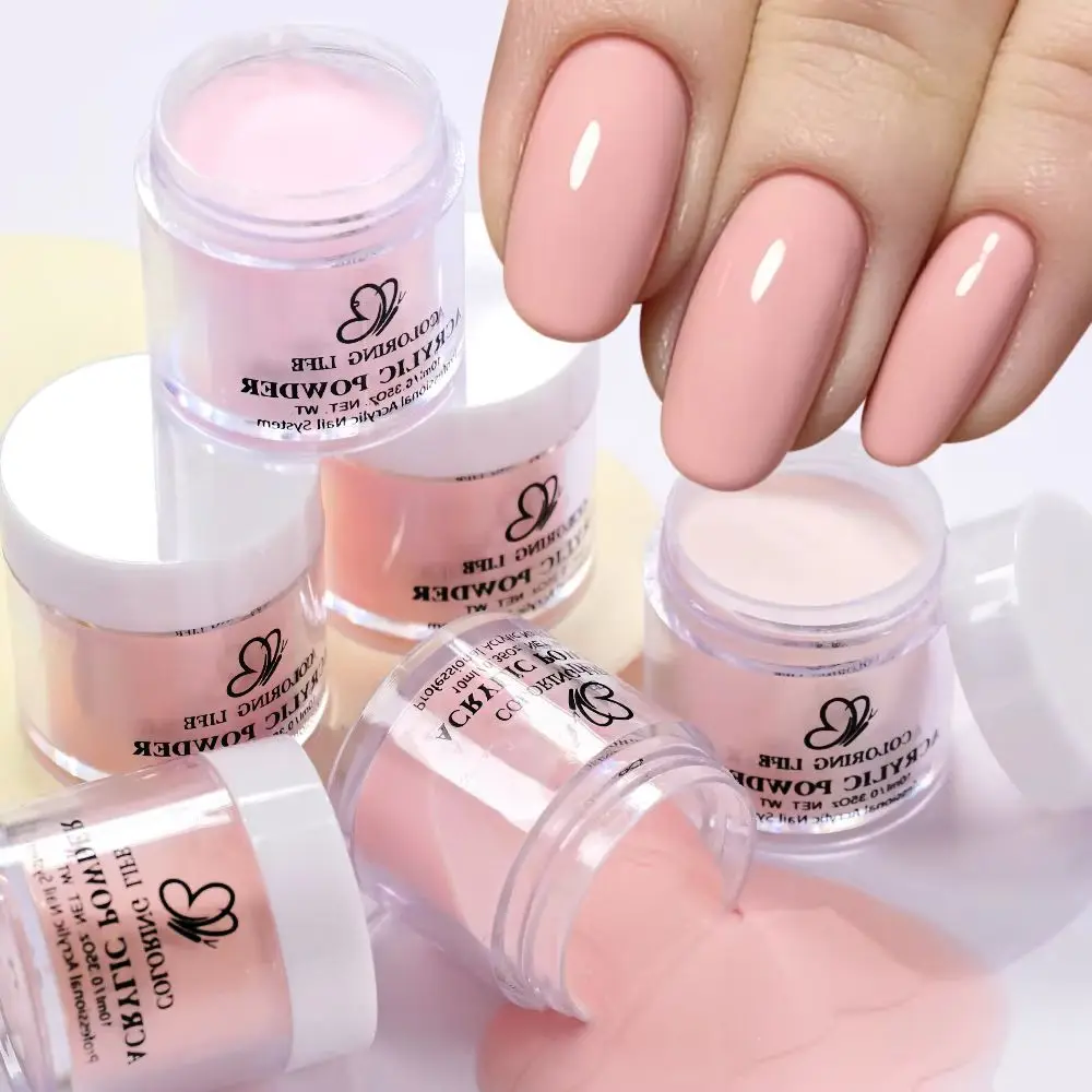 

6Pcs/Set 10ML Nude Pink Peach Coral Shades For Professional Salon Manicure DIY Acrylic Nail Powder Nail Art Design & Daily Wear*