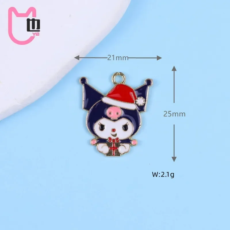 Sanrio Cat Charm for Jewelry Making Enamel Necklace Pendant Hello Kitty Kuromi Alloy Drop Oil DIY Accessories