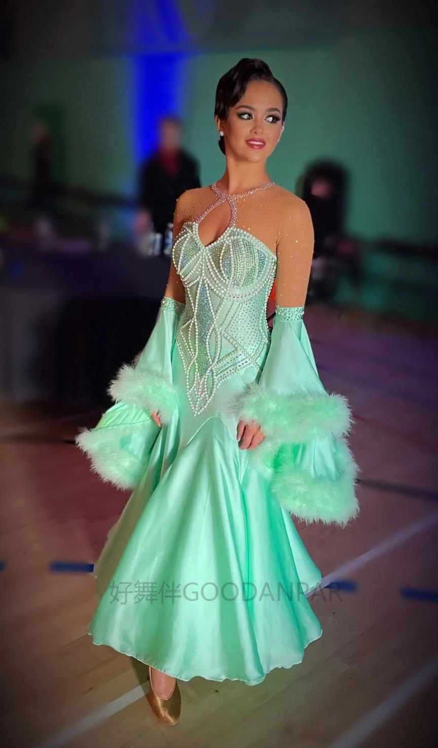 ballroom dance competition dress Standard Dance Dress black Costume ballroom dancing dresses  balroom dancewear Long Sleeve