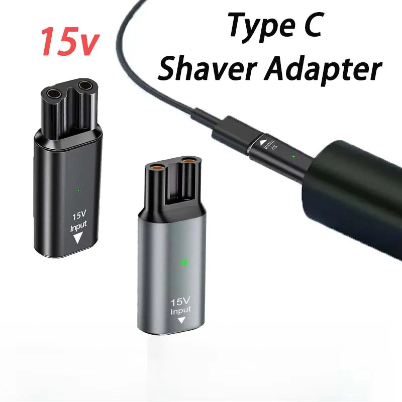 15V HQ8505 USBC Shaver Adapter Charging Converter for Philips Norelco OneBlade QP6520 QP6530 QP6510 Beard Trimmer,Cable Excluded