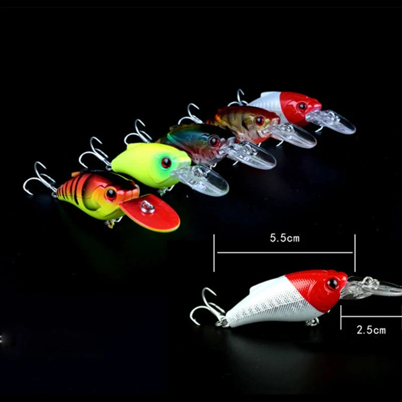 55mm 9.5g Crankbait Fishing Lures Topwater Floating Wobblers Artificial Hard Bait for Pike Bass Plastic Swimbait Pesca Equipment