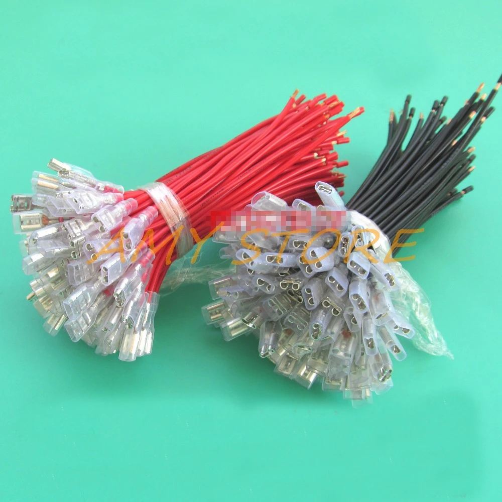 20pcs 0.5mm2 10/15/20/25/30cmWire Cold Pressing Connector 2.8 4.8mm 6.3mm Female Male Insert Plug Spring Terminal Battery Switch