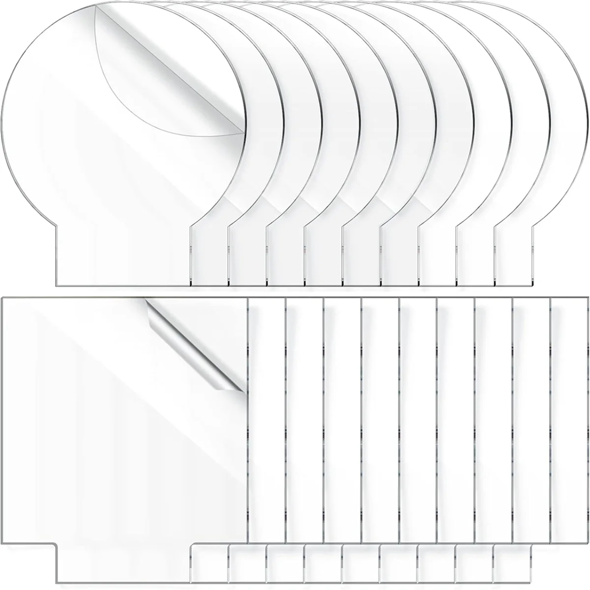 

20 Pcs 2 mm Acrylic Blanks for Light Base Plastic Cast Clear Acrylic Sheet Square and Round Acrylic Panel Sign Blank