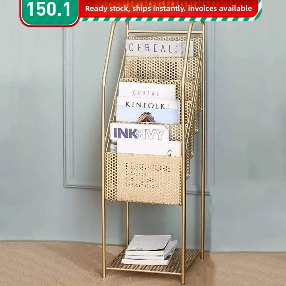 Newspaper Magazine Book Flyer Display Floor Storage Racks Metal Organizer Commercial Office Furniture Model