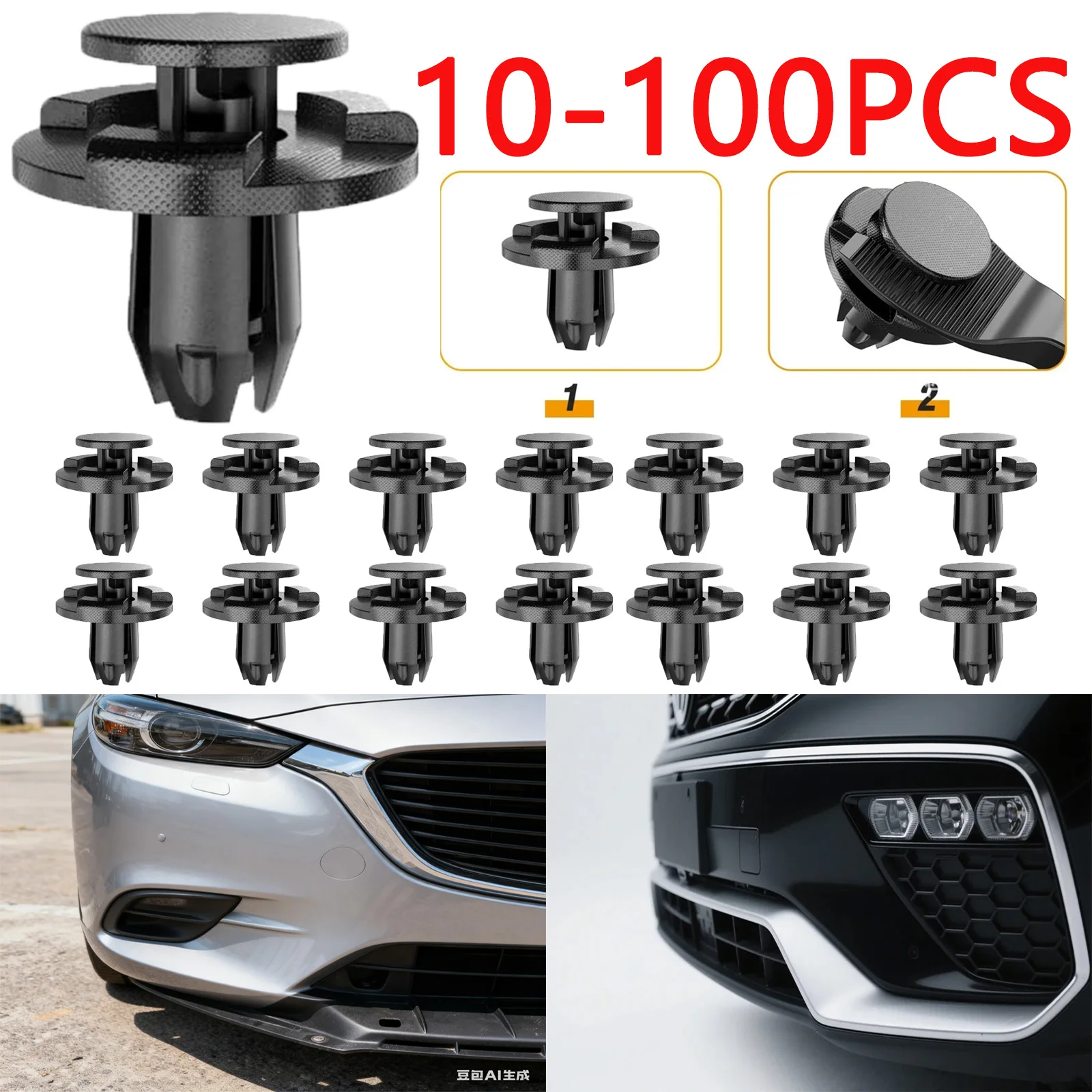 

10-100X Car Cowl Bumper Fender Liner Air Deflector Radiator Grille Splash Shield Undercover Clip 8mm fixed Clip For Nissan Mazda