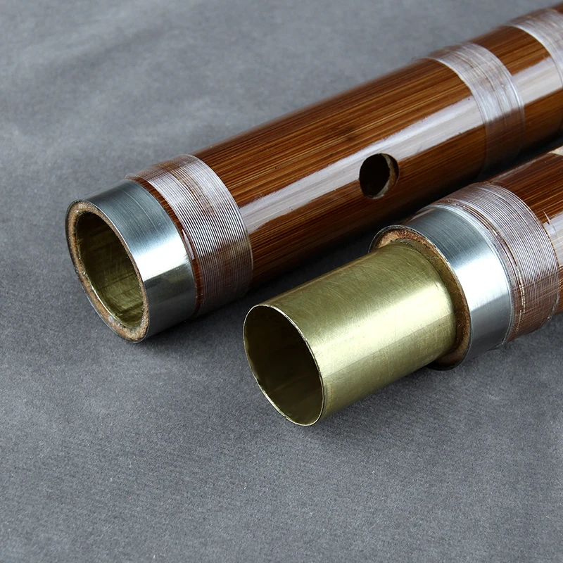 Bamboo Clarinet Vertical Flute Musical Instruments Transparent Line Chinese Handmade Woodwind Instrument C, D, F, G Key Brown