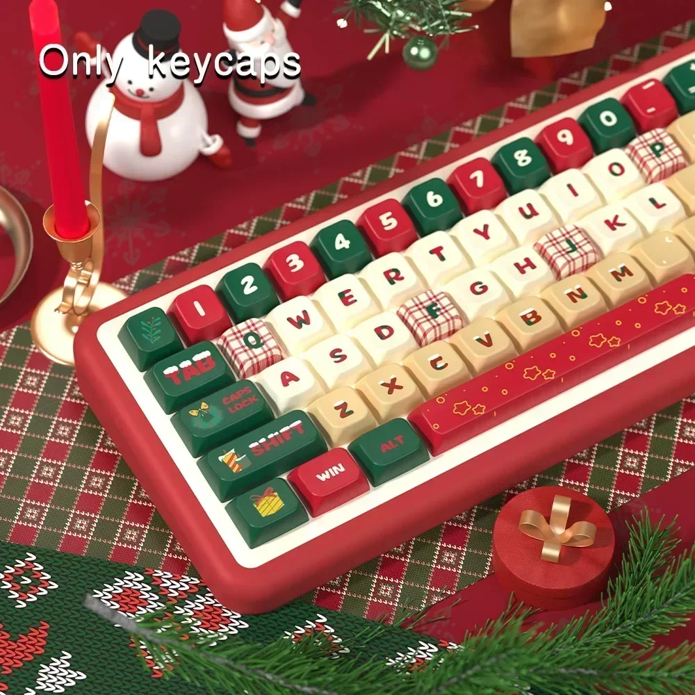 Weihnachtsthema Original Tastenkappen Maßgeschneiderte mechanische Gaming-Tastatur Tastenkappe Mda Profil Pbt Thermosublimation Weihnachtsgeschenk