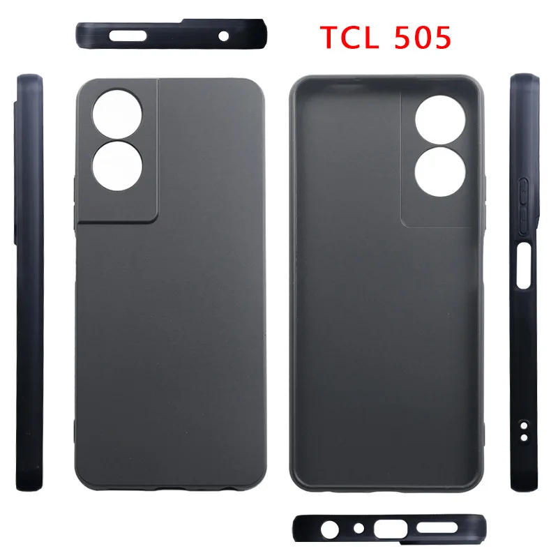 Anti-knock Sot Black TPU Phone Case For TCL 505 Case Bumper Silicone Shell For Fundas TCL 505 T509K T5094 Back Cover 6.75\