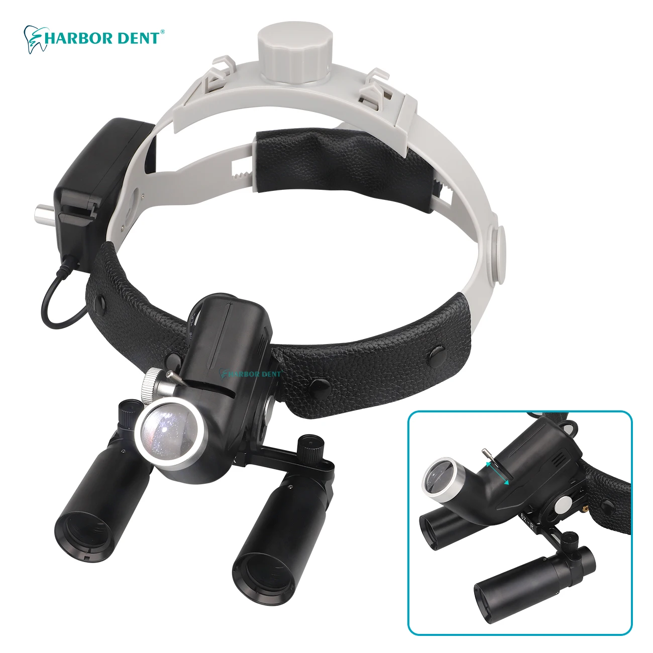 

2025 5X High Magnification Lens Dental LED Headlight Binocular Loupes Headband Adjustable 600W 6000 Lumens 6h Runtime Dentist