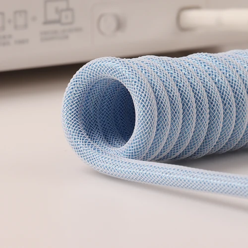 Imagen 2 del producto LANO-Cable de resorte de datos tipo C para teclado mecánico, bobina de aviador, espiral, Usb C, para juegos