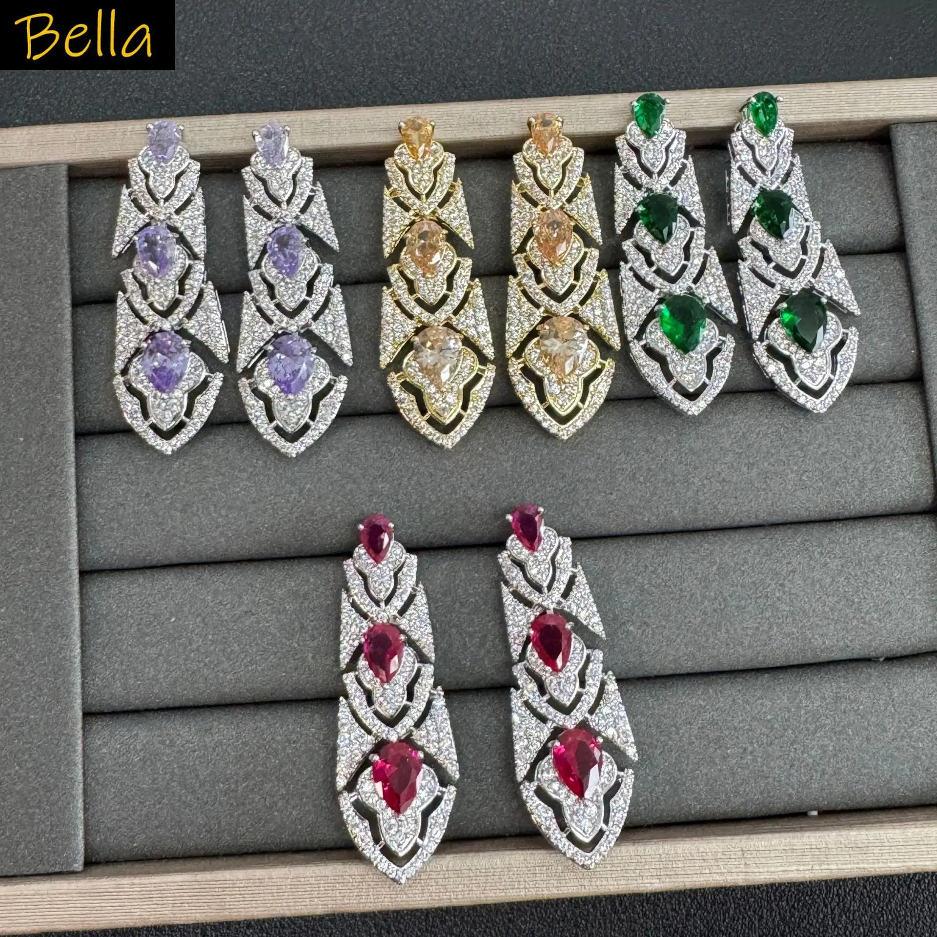 fashion-cubic-zirconia-earrings-for-women-shiny-elegant-jewelry-silver-color-green-red-purple-champagne-dangling-earrings