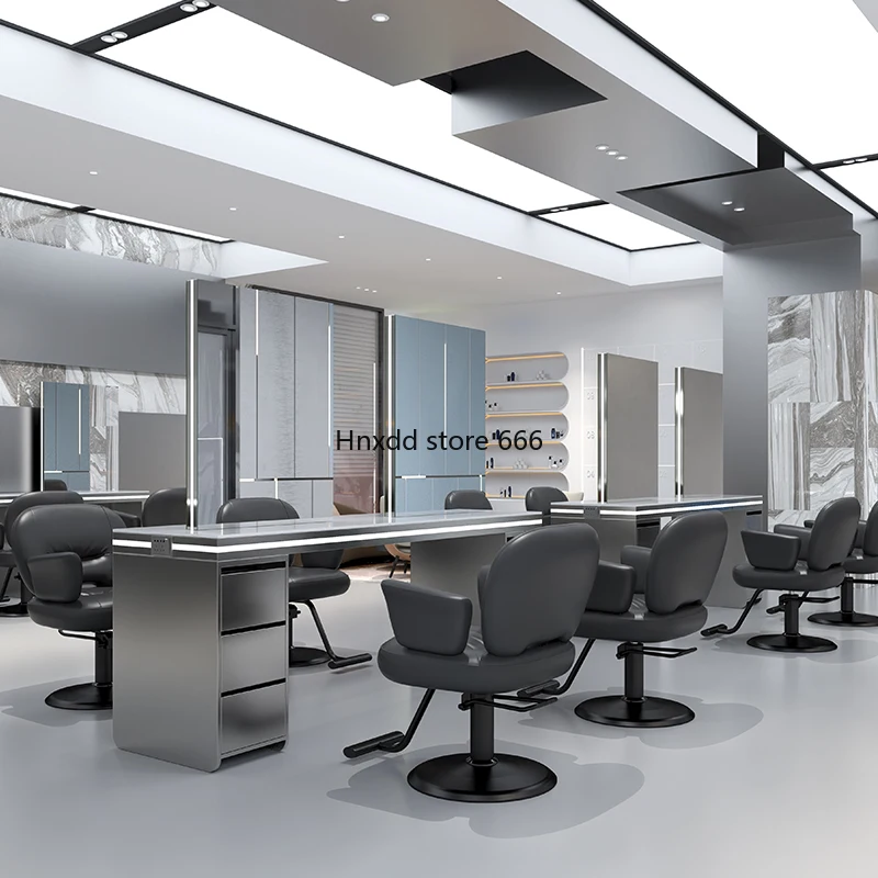 Simple Internet celebrity barber shop mirror table hair salon mirror hair salon special marble