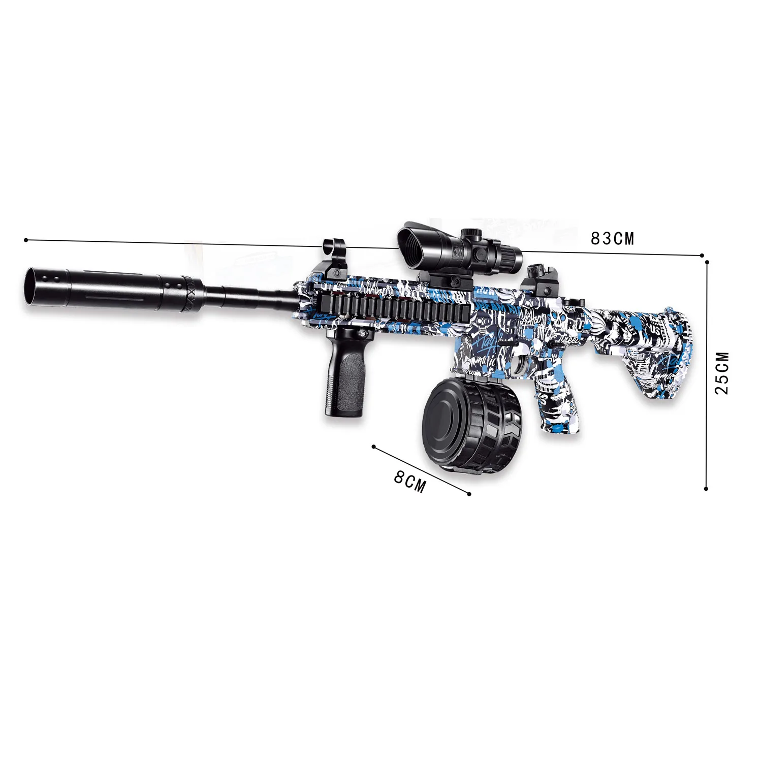 M416 Duży rozmiar 7,4 V, wysoki, szybkozłączany, ręczny i elektryczny, uniwersalny pistolet dla chłopca, ten sam model, żelowy pistolet na pociski