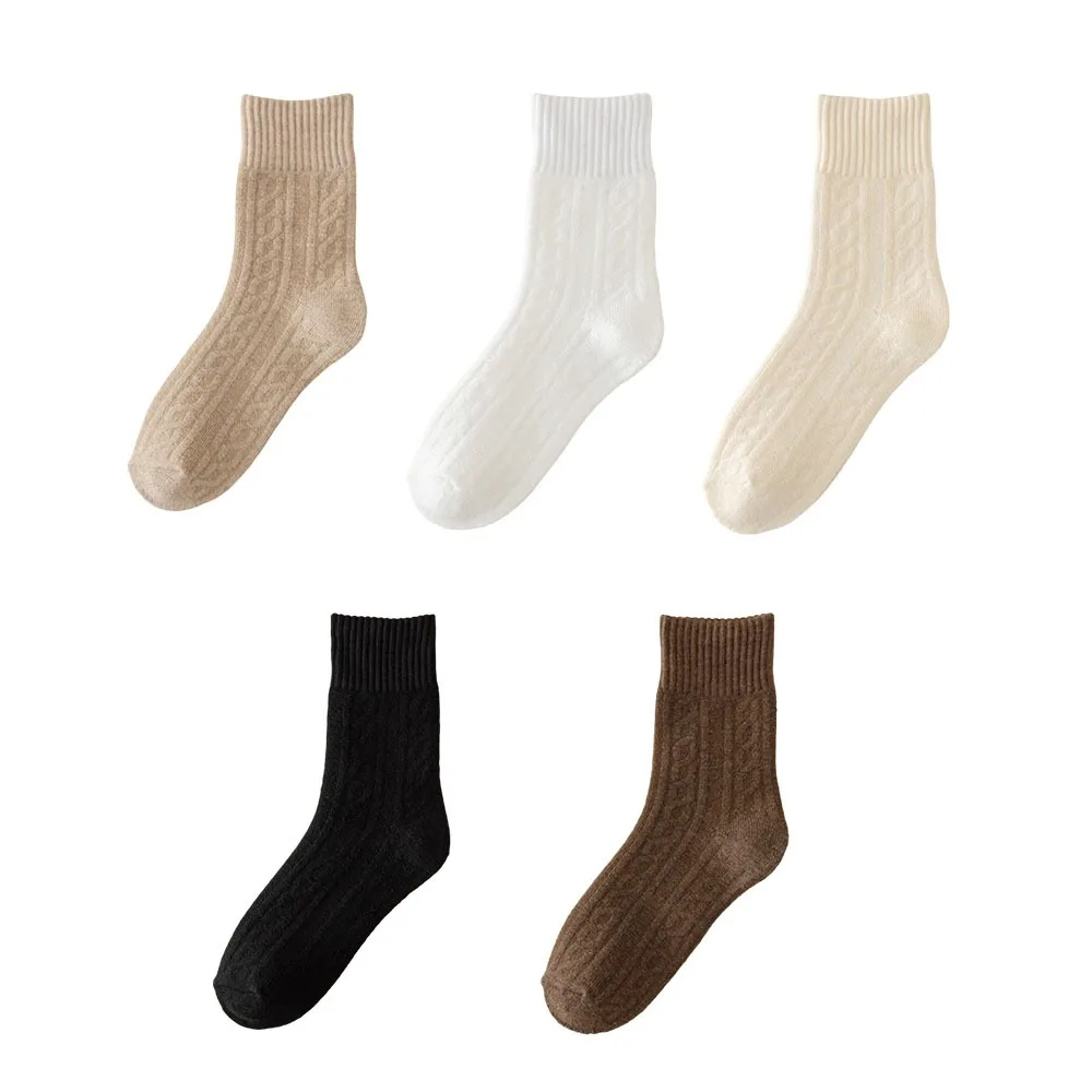 1/5 أزواج الشتاء الدافئ سميكة جوارب من الصوف. مكافحة البرد بلون متوسط أنبوب الجوارب الصوف سلس البولي القطن الثلوج الجوارب #1