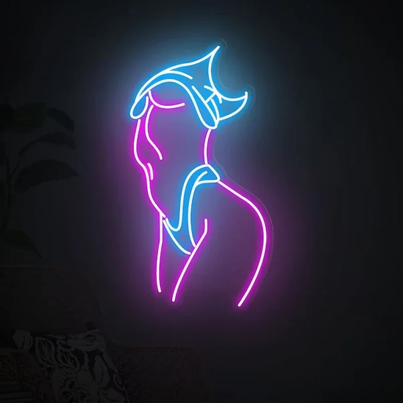 Meisje Lichaam Neon Teken Custom Neon Led Licht Nachtlamp Voor Kinderen Naar De Kamer Verjaardagscadeau Decor Romantisch Roze Neon Ontwerp