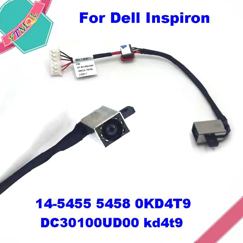 1-10Pcs For Dell Inspiron 14-5455 5458 0KD4T9 DC30100UD00 kd4t9  DC Power Jack Harness Socket  Fully Tested And Working Perfect