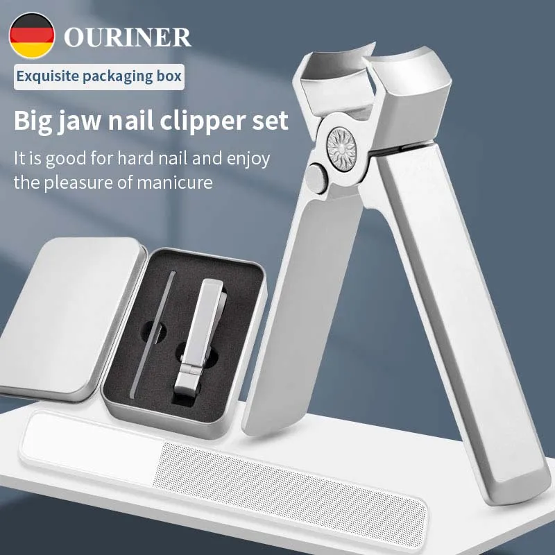 Wide Jaw Nail Clippers Stainless Steel Manicure Cutter Thick Hard Toenail Fingernail Scissors Trimmer Tools