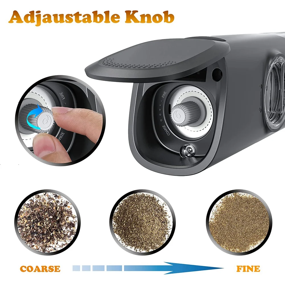 Новый набор мельниц для соли и перца, электрическая мельница для перца, перезаряжаемая от USB, автоматическая мельница с переключателем