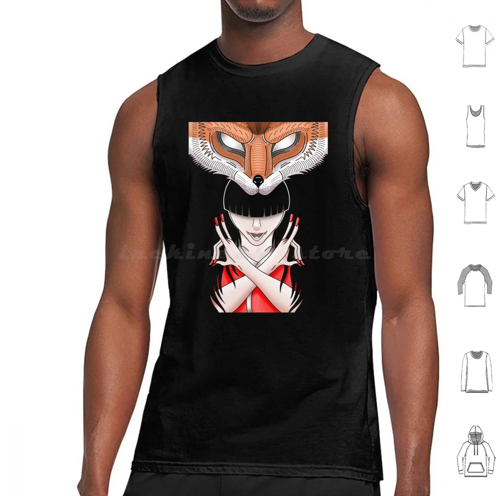 Fox God Classic Tank Tops Print Cotton Japan Metal Kawaii Anime Manga Moametal Yuimetal Su Metal Hamamatsucho