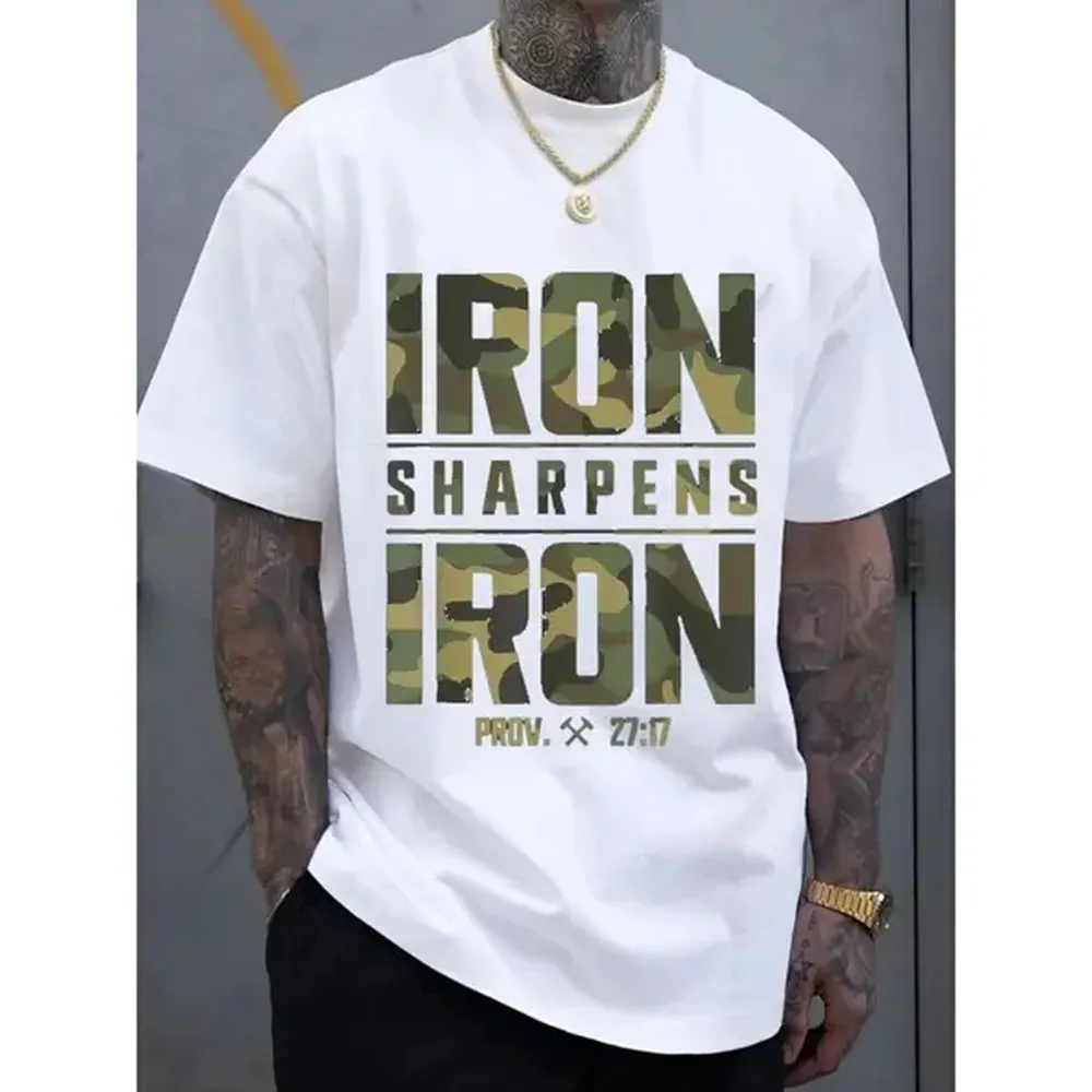 Men's 100% Cotton Oversized Crew Neck Short-Sleeve Graphic Print T-Shirt - Casual, Minimalist, 