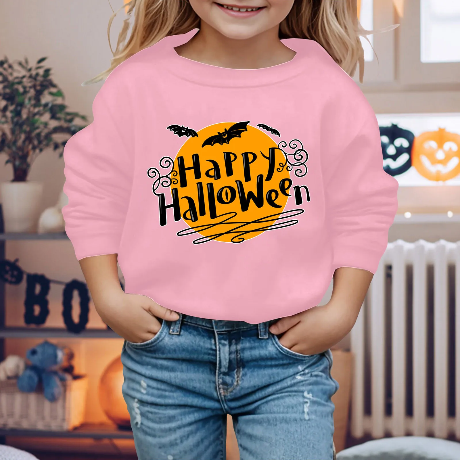 Halloween Festival Stereoscopic Orange Print T Shirt Men Women Classic Fashion Casual Graphic Comfortable Cotton Sleeve Tee