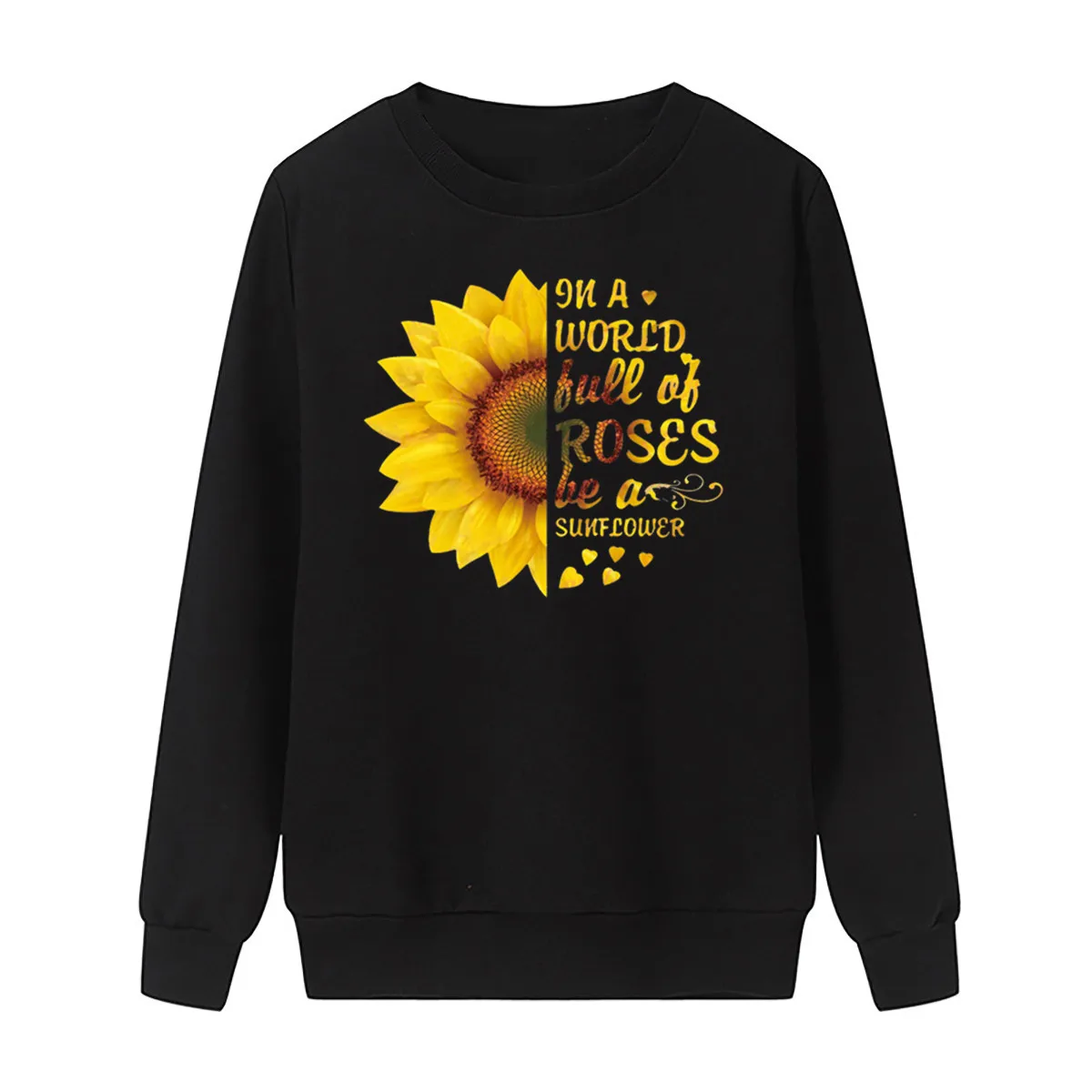 

Hot Selling Sunflower Long Sleeve Hoodless Crewneck Hoodie Woman Streetwear Women Sweatshirt Aesthetic