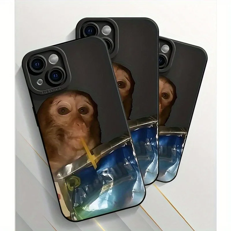 Funny monkey graphic phone case for iPhone 16 15 14 13 12 11 x XR Xs SE2 SE 8 7 plus pro Max silicone back Cove