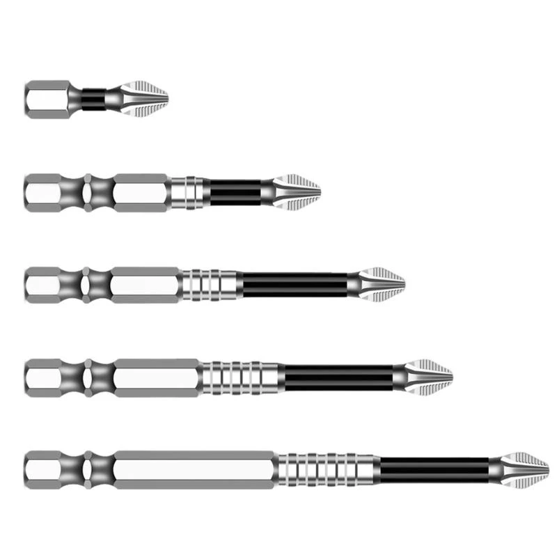 Y3NA 6pcs cruza cabeza Antislip destornillador bits establecidos con precisiones magnéticas para herramienta manual