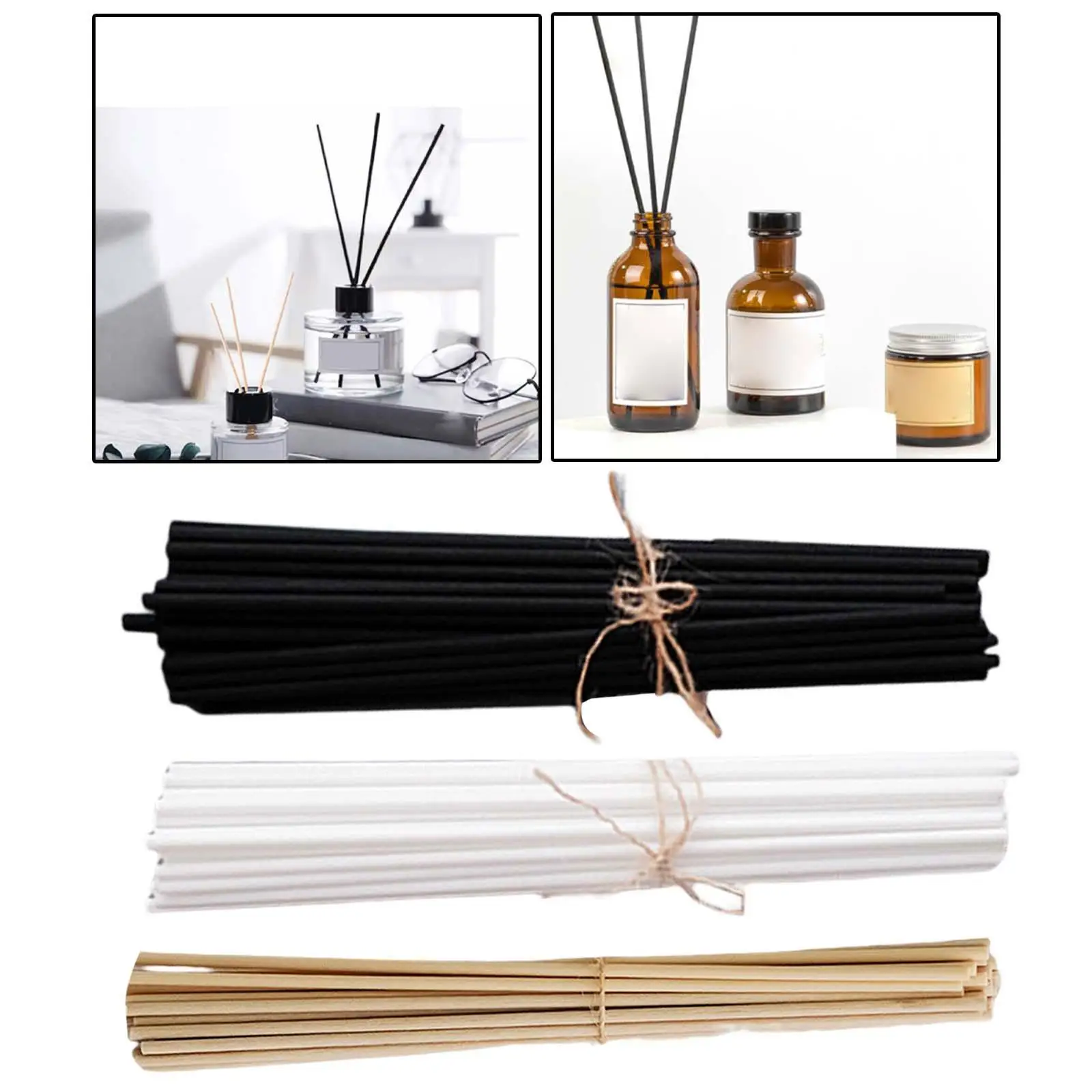 100 Pieces Essential Oil Diffuser Fiber Sticks 3mmx25cm for Home Fragrance Accessories Lightweight Multifunctional Handmade