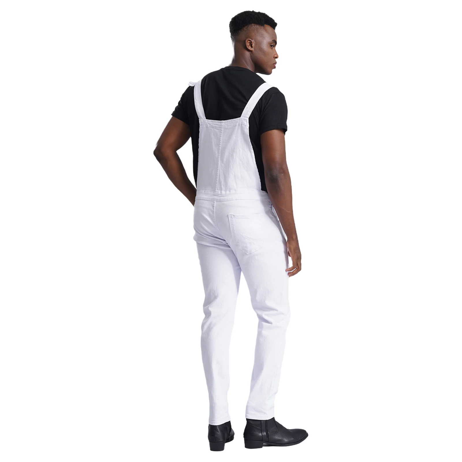 Cargo Overall Jumpsuit Men Chino Casual Pants Regular Streetwear Pocket Suspender Pants Overalls Solid Color Denim Cargo Pants