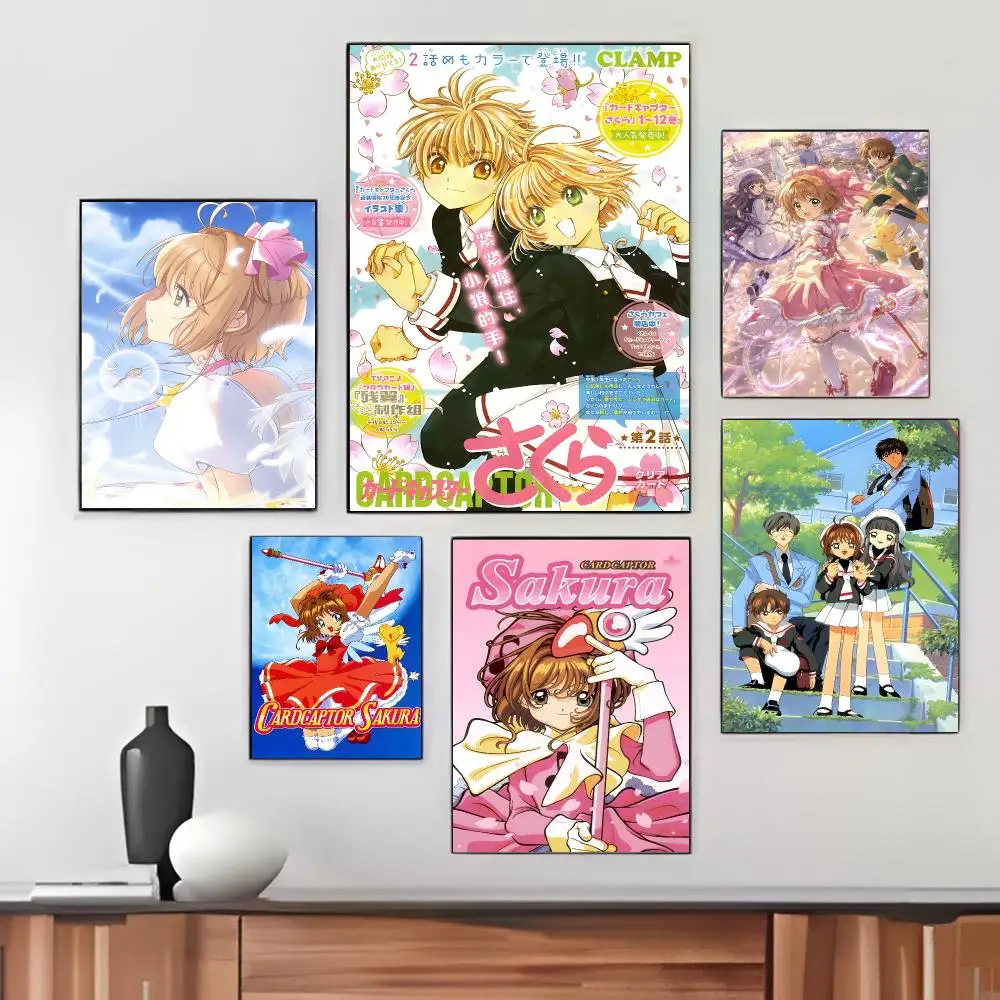 Shoujo Anime C-Cardcaptor Sakura Poster Pegatina artistica HD autoadhesiva impermeable para salon dormitorio