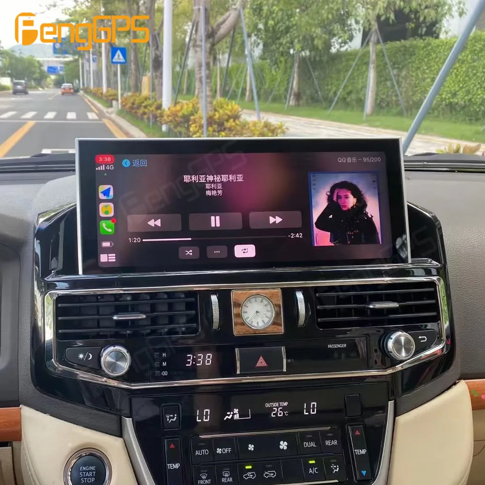 12,3 "Android 13 Auto Radio CarPlay Für Toyota LC200 2008-2021 Touchscreen Multimedia Player GPS Navigation kopf Einheit DSP BT