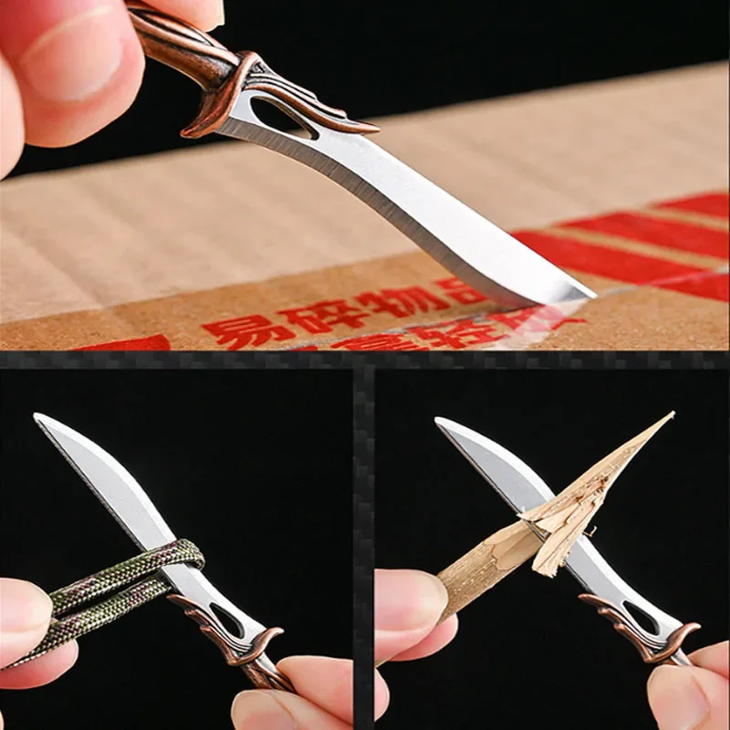 Mini Keychain Portable Knife Suitable for Opening Holiday Gifts and Express Delivery Non-folding Knife Pendant Accessories