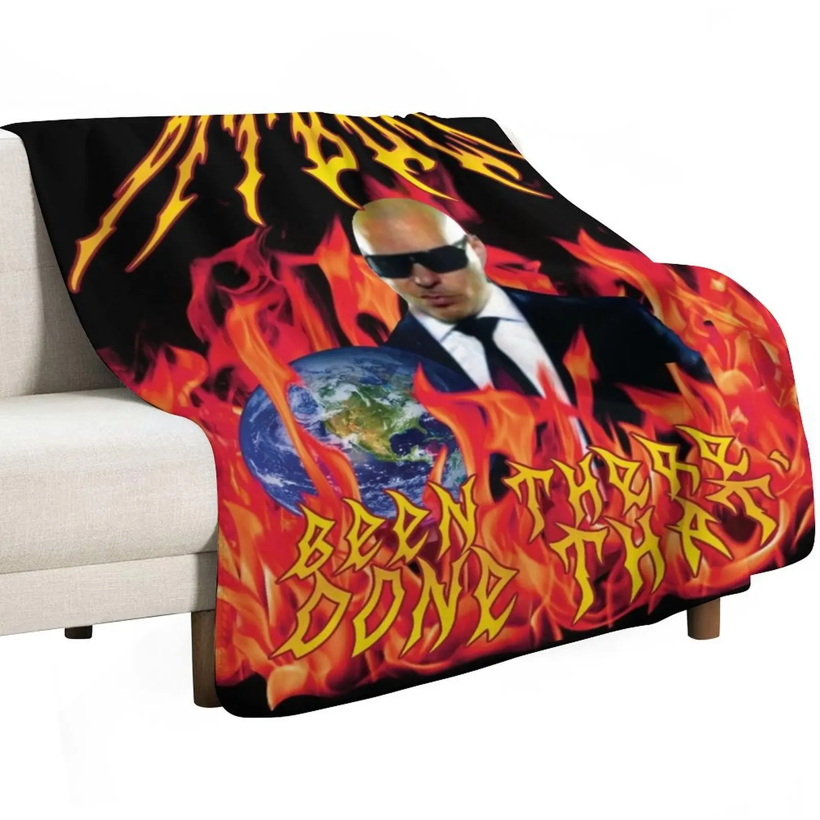 heavy metal pitbull with flames Throw Blanket Blankets For Sofas Fashion Sofas For Sofa Thin Thermal Furry Sofa Blankets