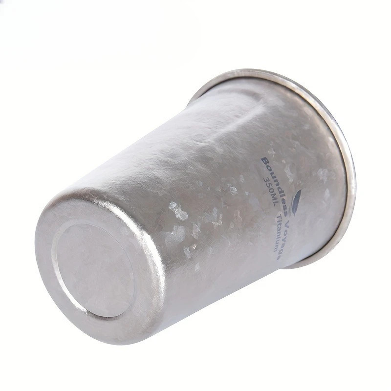350ml Pure Titanium Beer Mug Portable Outdoor Camping Water Beverage Cup Single Layer Crystal Coffee Creative Cup Gift